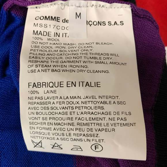 VETEMENTS X CDG SS17 Gay Flag Multi-Color Wool Crew-Neck Pullover - Picture 6 of 7